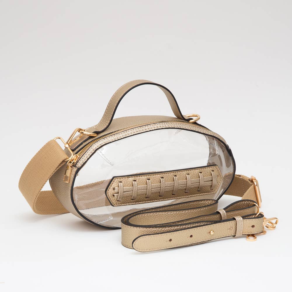 Gold Clear Football Purse