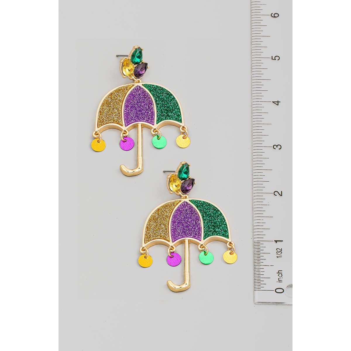 Glitter Resin Umbrella Dangle Earrings