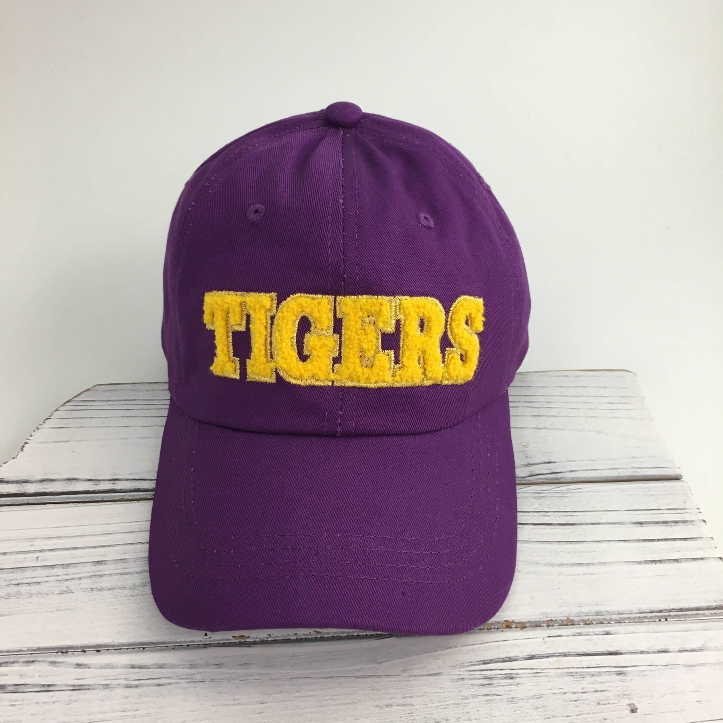 Purple Tigers Chenille Baseball Hat