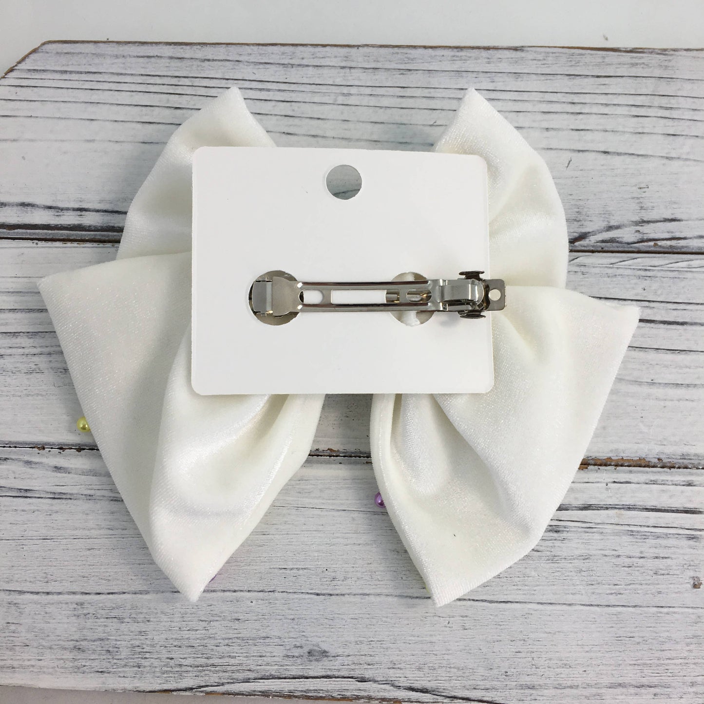 Velvet Mardi Gras Pearl Bow