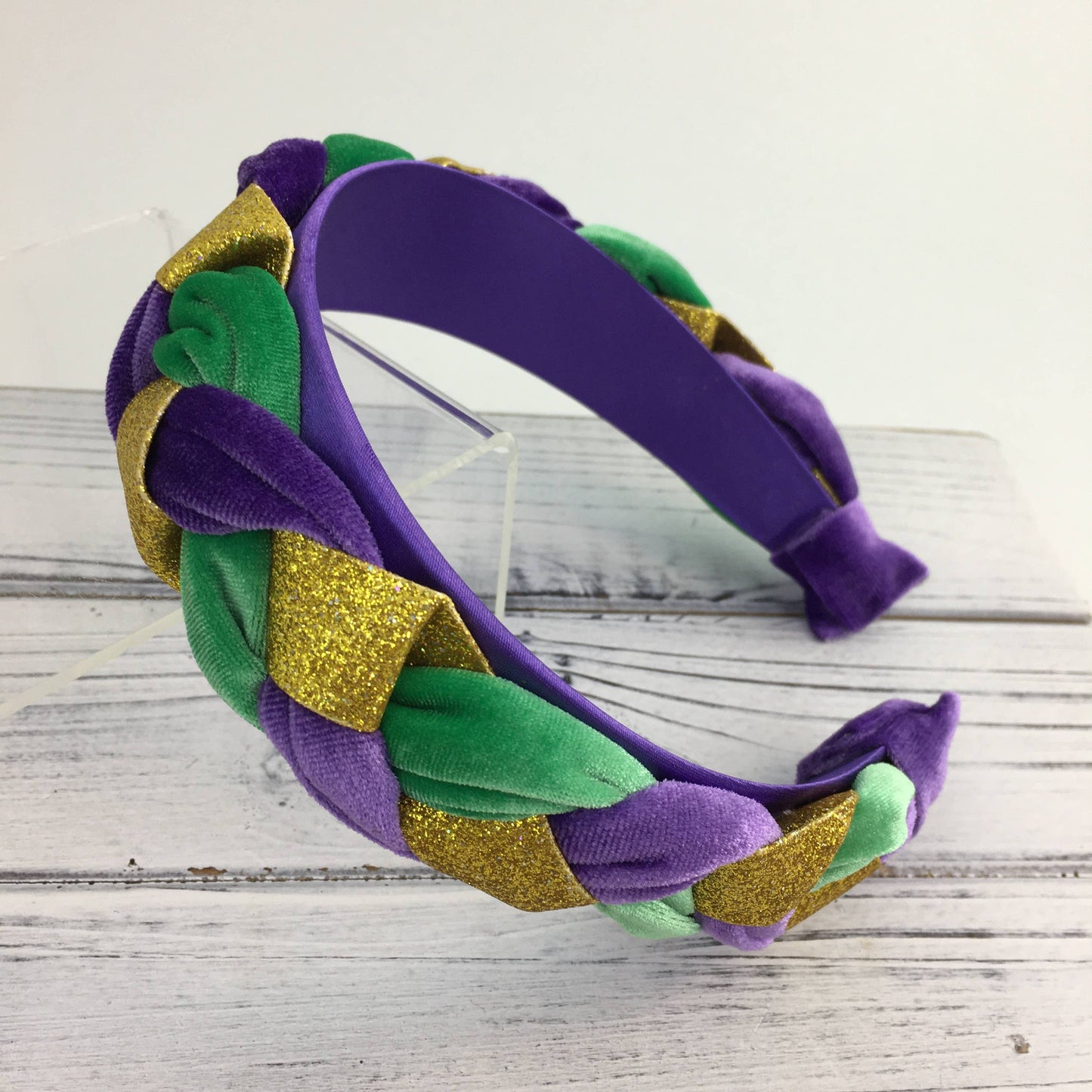 Mardi Gras Velvet Braided Headband