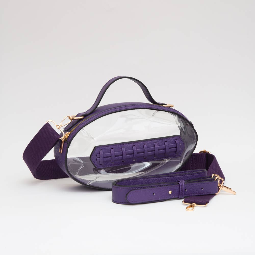 Purple Clear Football Purse