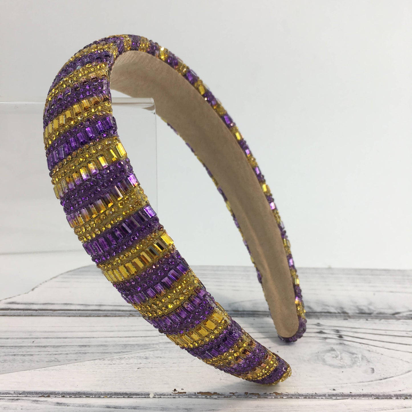 Purple & Gold Rhinestone Sun Stripe Headband