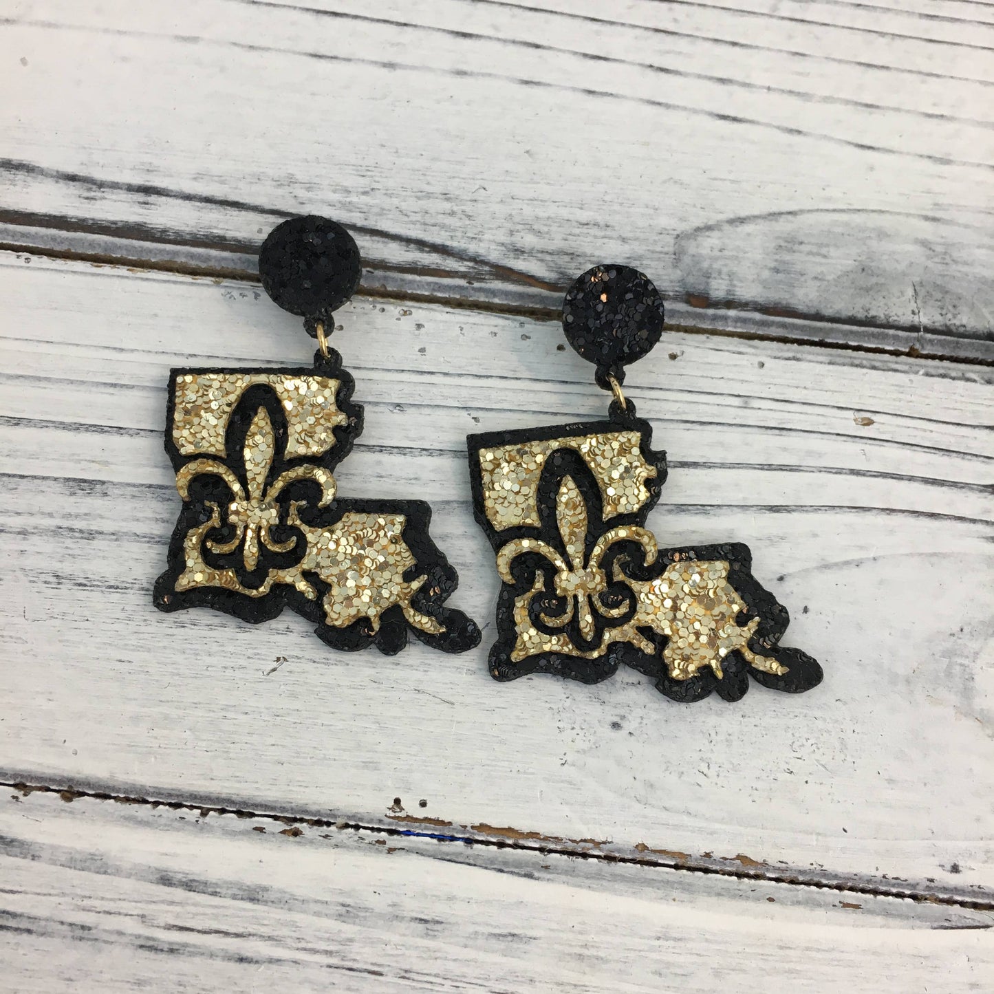 LA Glitter Map Earrings