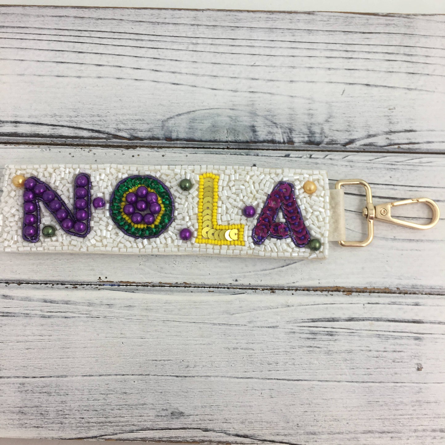 Beaded Mardi Gras NOLA Wristlet
