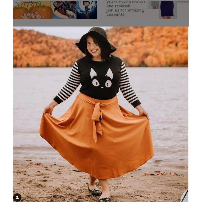 3/4 Sleeve Cat Crewneck Pullover Sweater