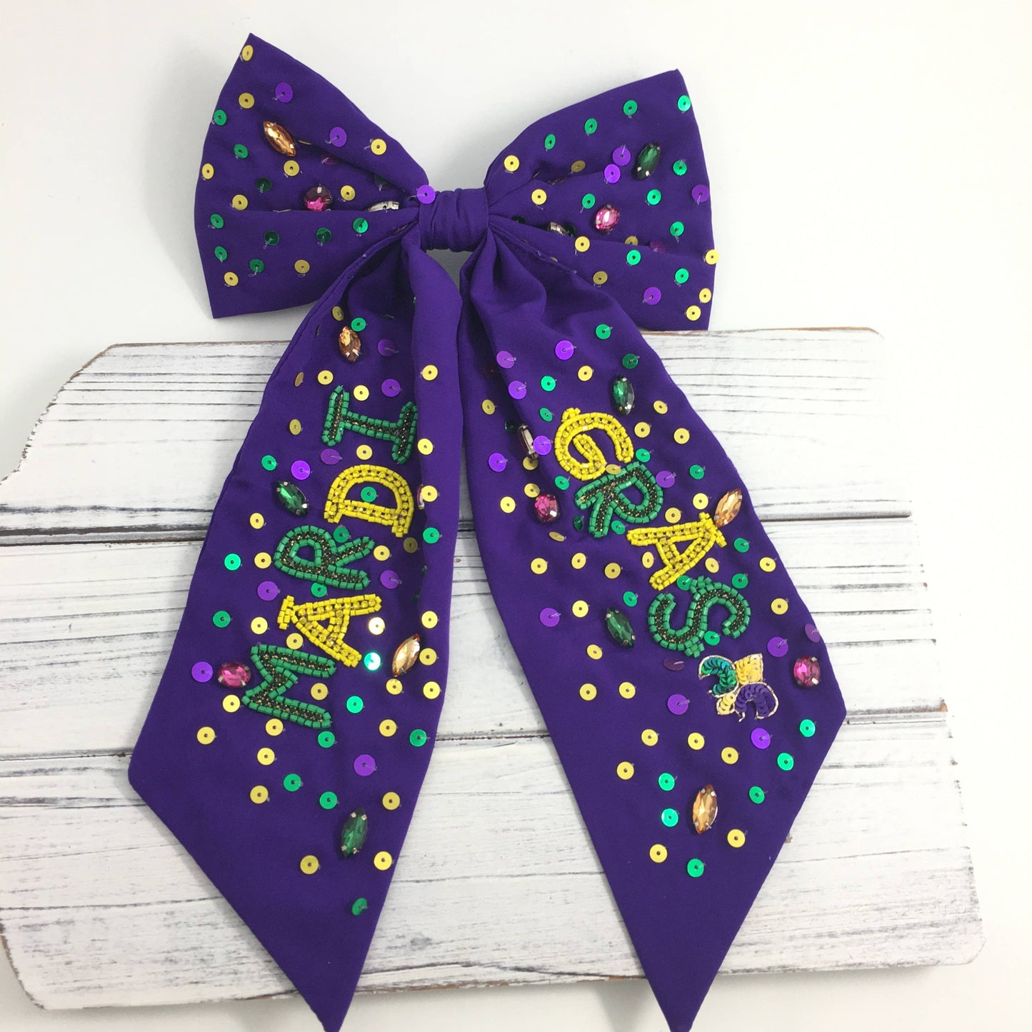 Sequin Mardi Gras Bow
