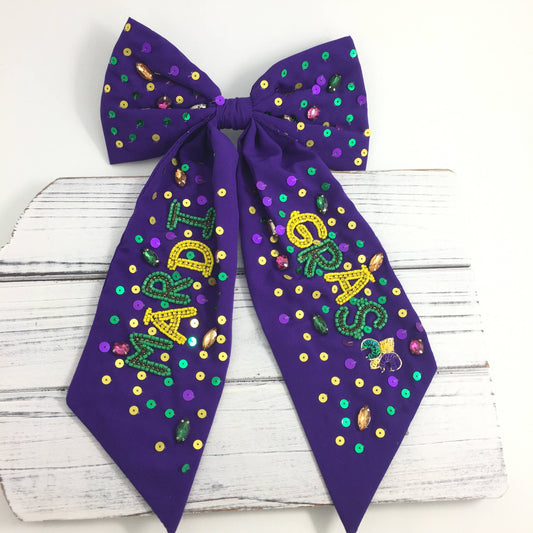 Sequin Mardi Gras Bow
