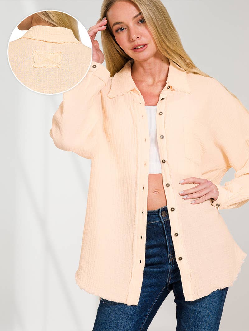 Oversized Raw Edge Long Sleeve