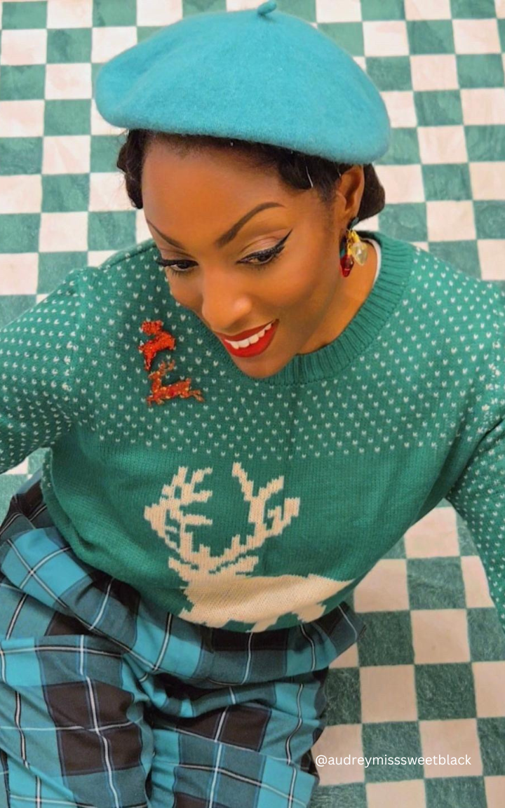 Deer Jacquard Christmas Pullover Sweater