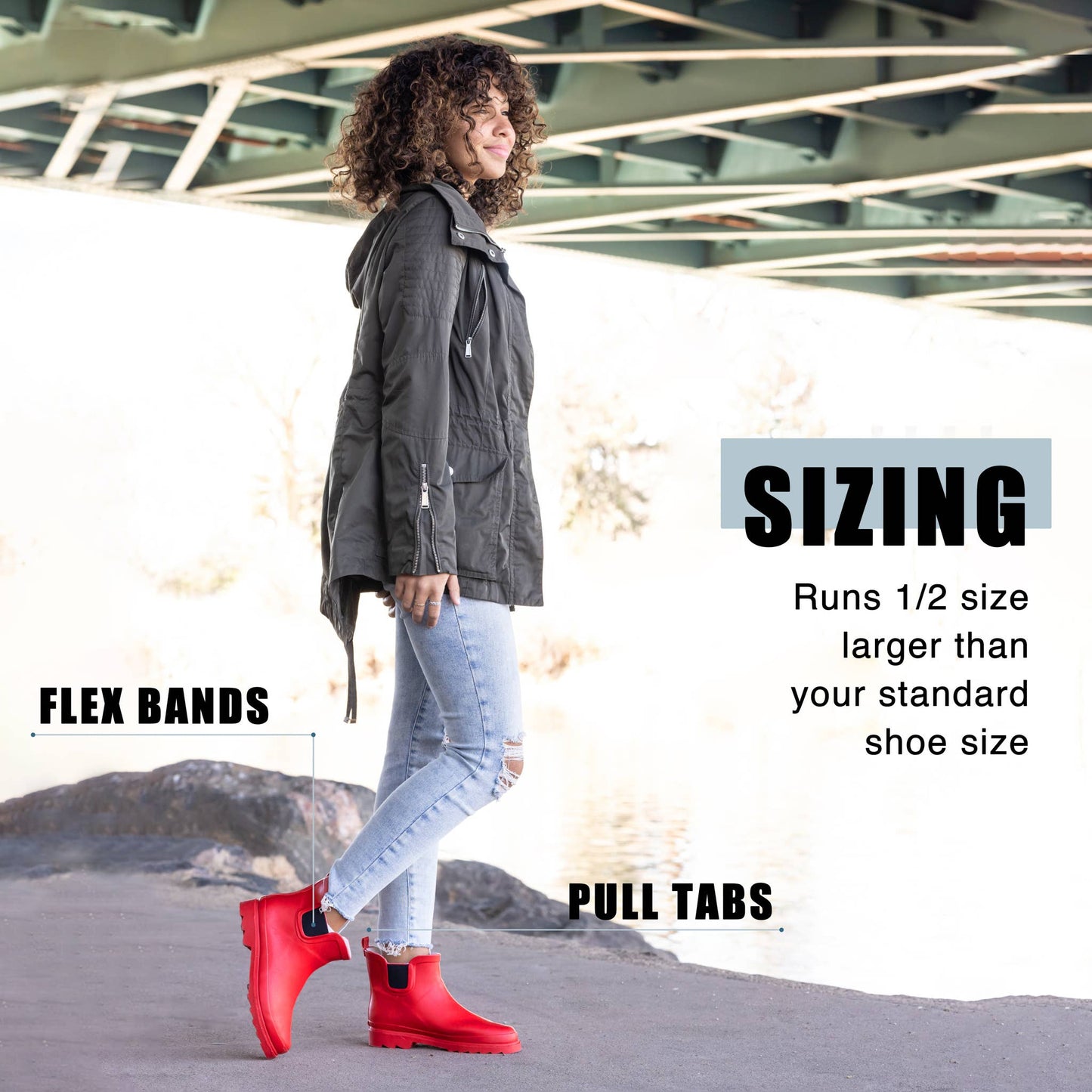 6" Women's Rain Boots - Red