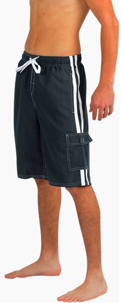 Norty Mens Cargo Swim Suit Trunks 39269 Charcoal