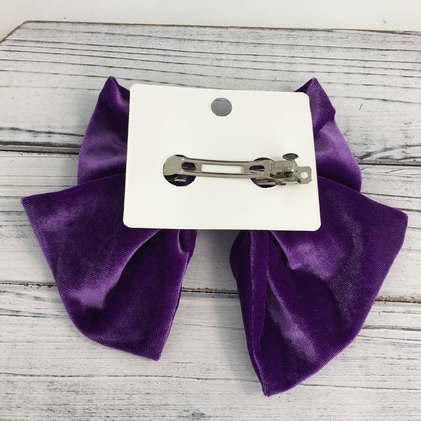 Velvet Mardi Gras Pearl Bow