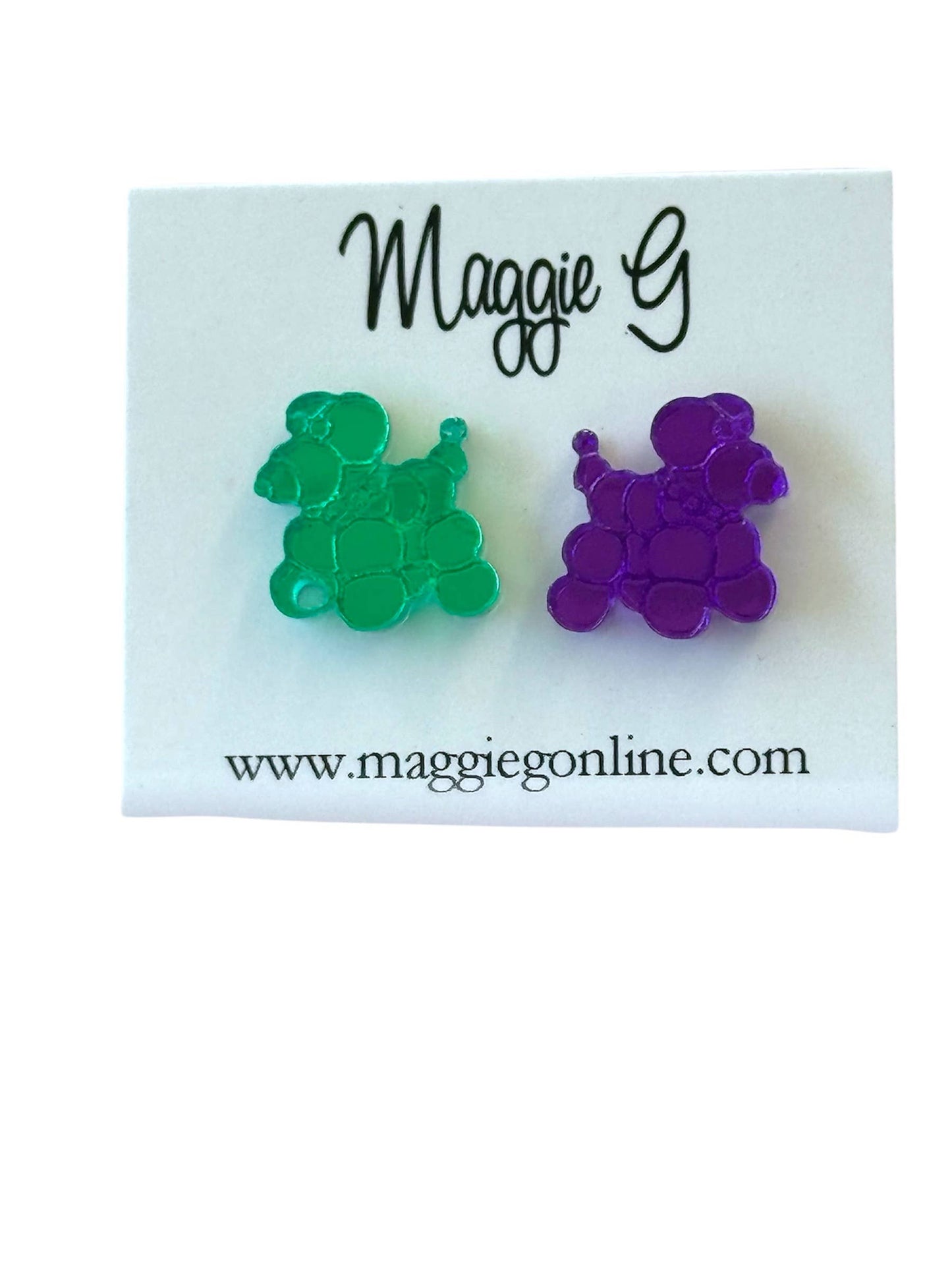 Mardi Gras Bead Dog Earrings