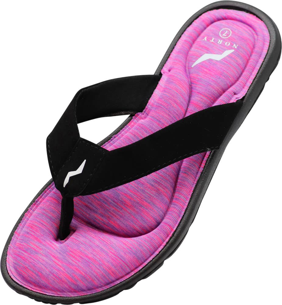 Norty - Women's Memory Foam Footbed Sandals - Runs 1 Size Small 41019- Fuchsia