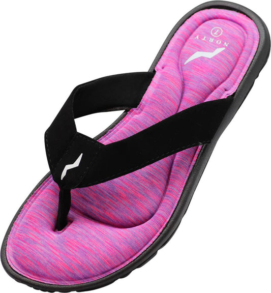 Norty - Women's Memory Foam Footbed Sandals - Runs 1 Size Small 41019- Fuchsia