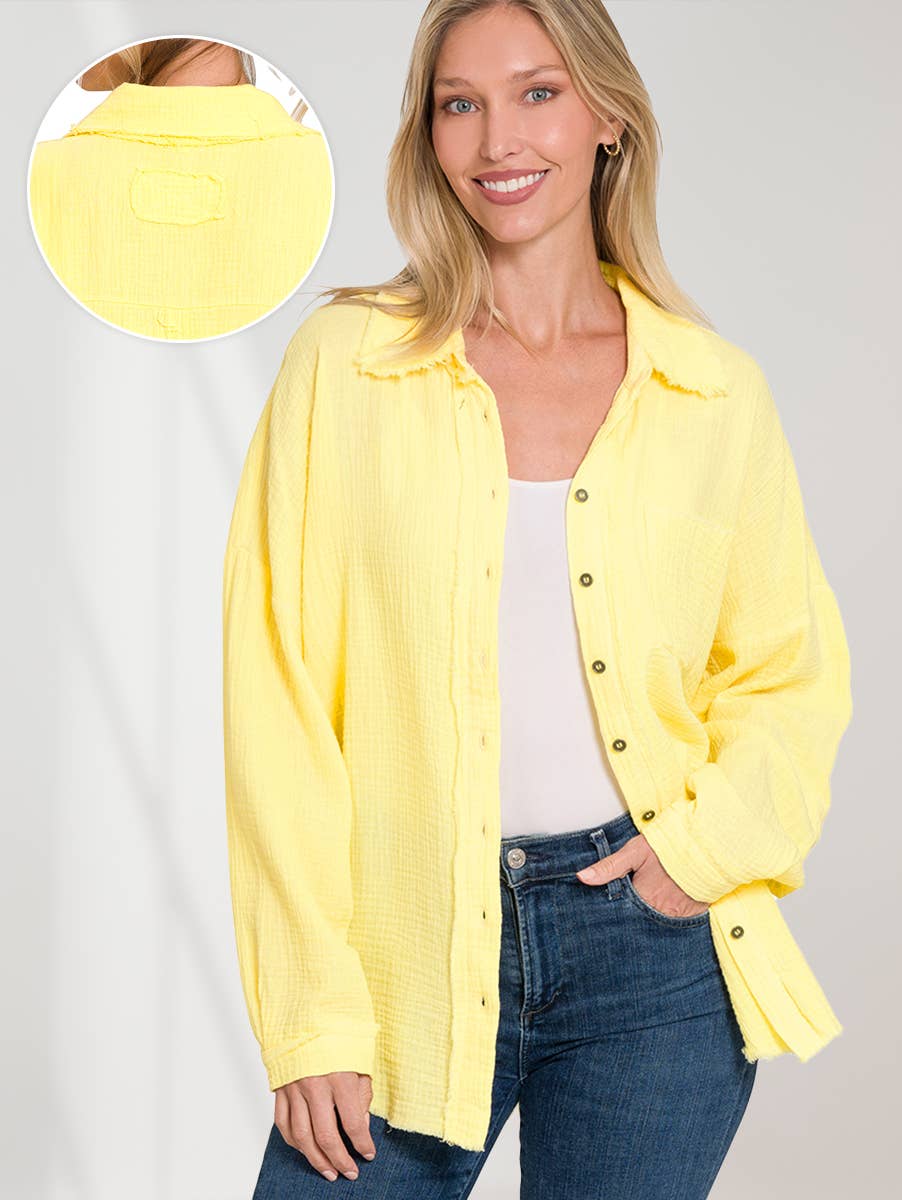 Oversized Raw Edge Long Sleeve