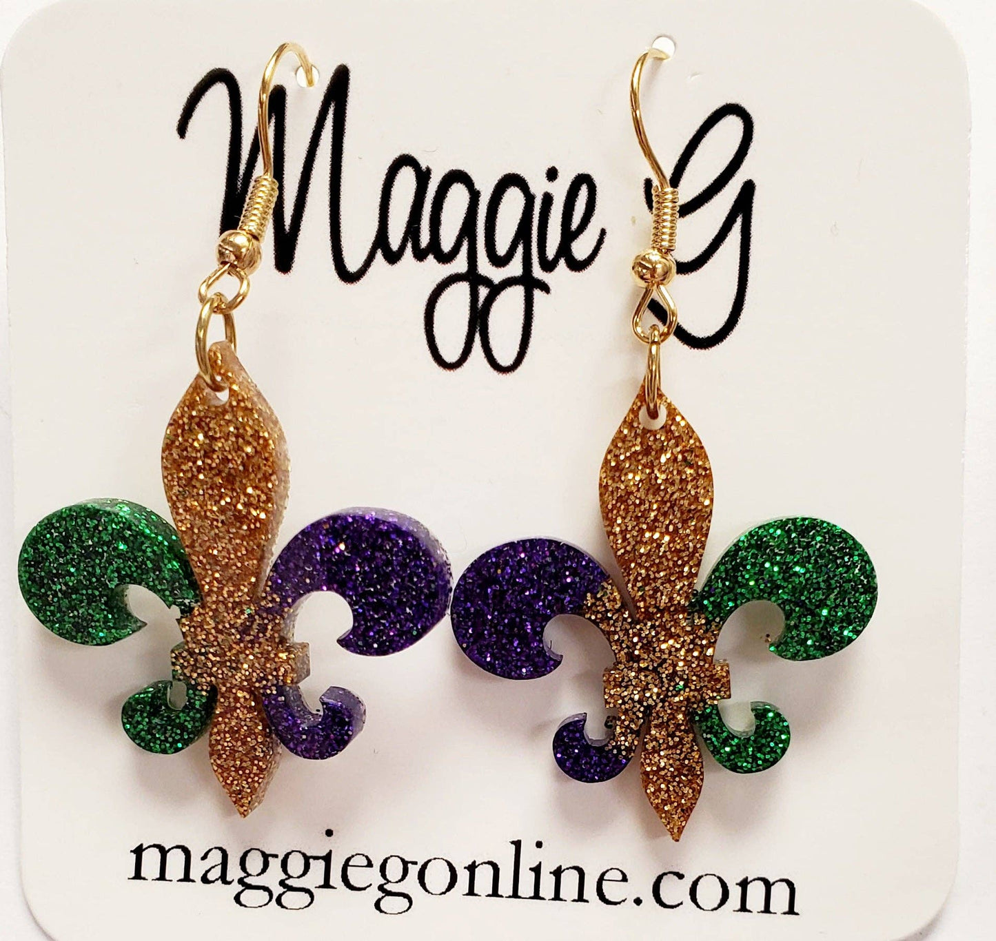Mardi Gras Fleur De Lis Earrings