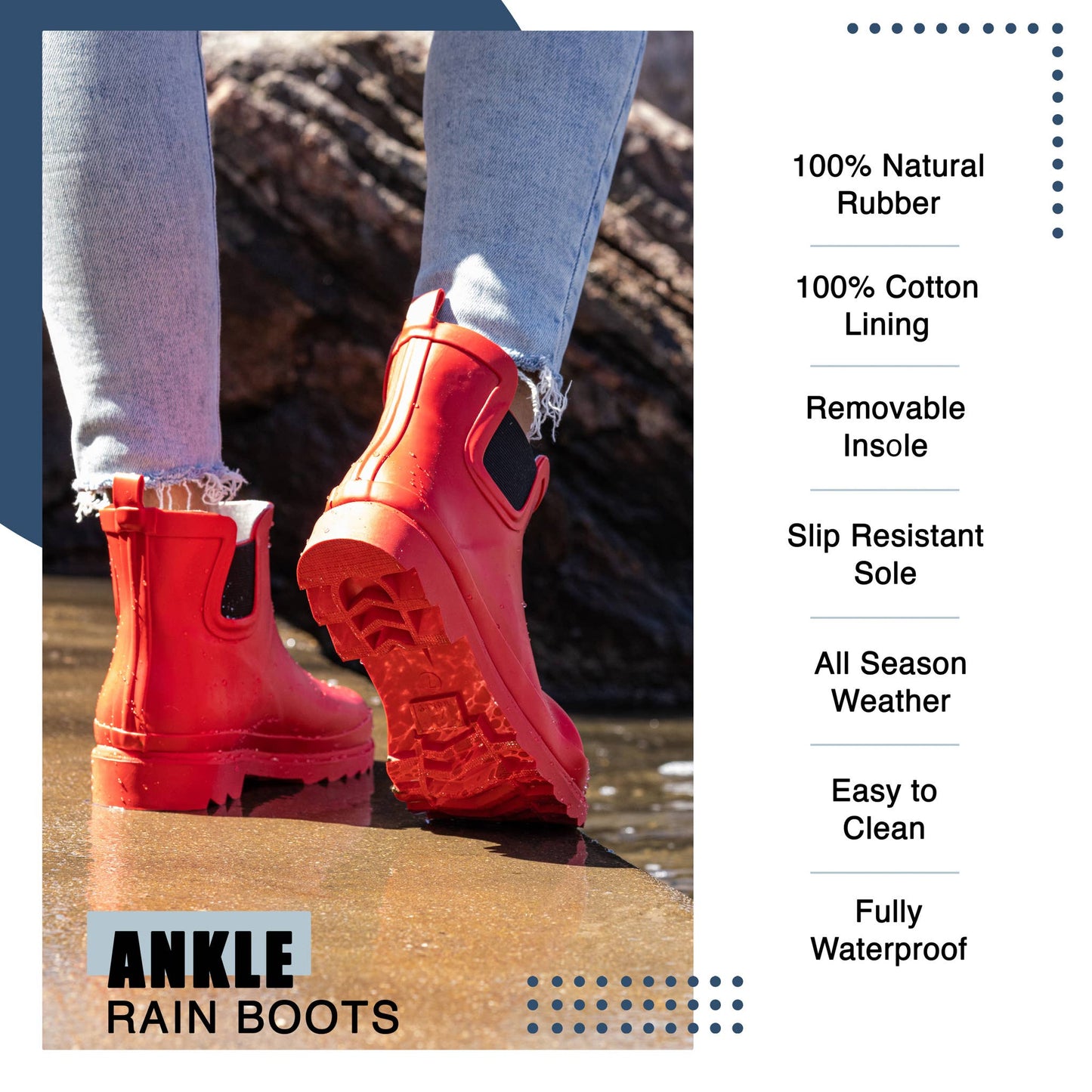 6" Women's Rain Boots - Paw Prints