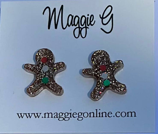 Christmas Ginger Bread Man Earrings