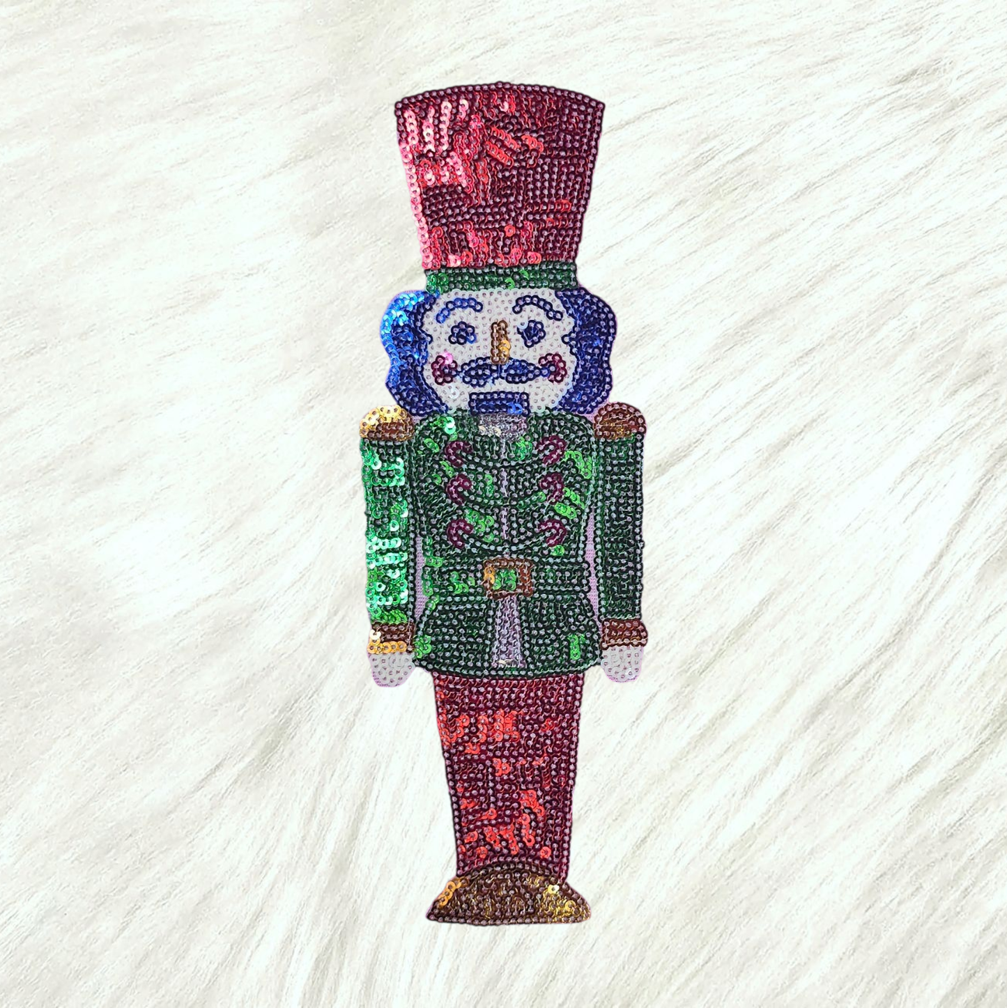 Sequin Nutcracker Embroidery Iron On Patch
