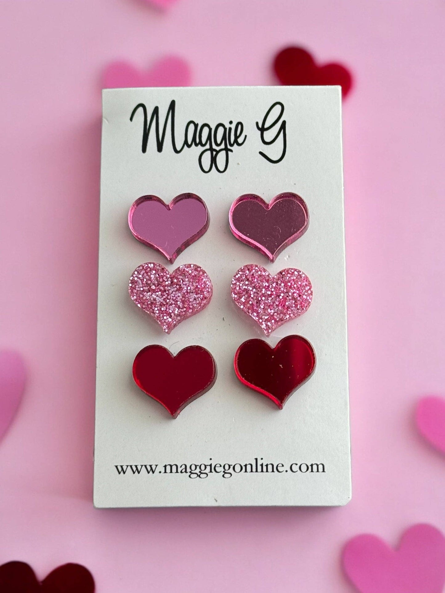 Valentine Post 3 pair Acrylic Earrings
