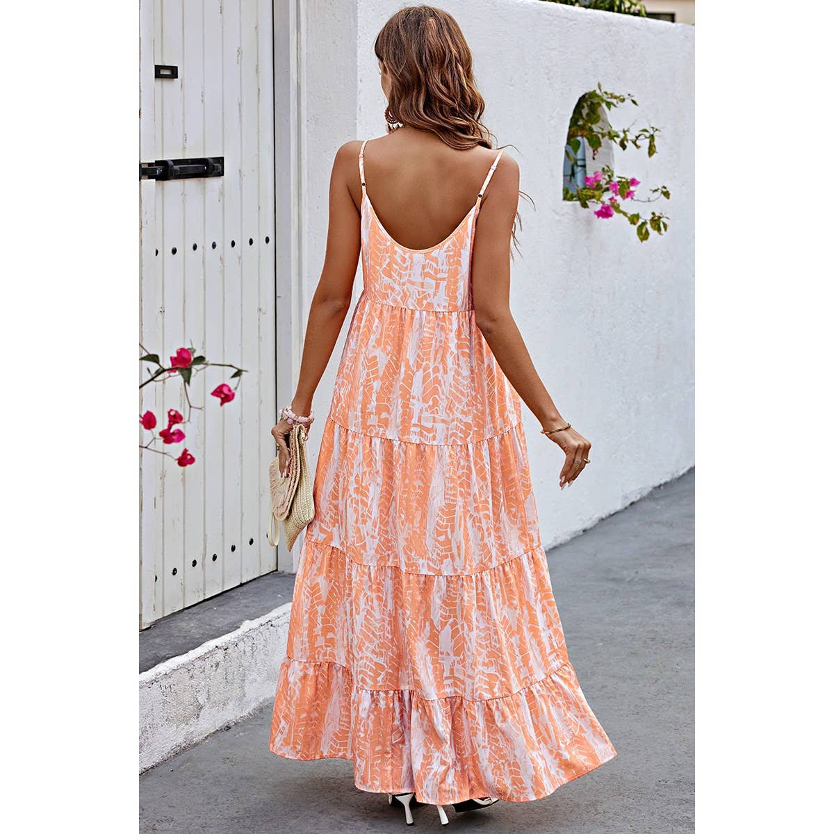 Allover Print Sleeveless Pockets Color Block Dress