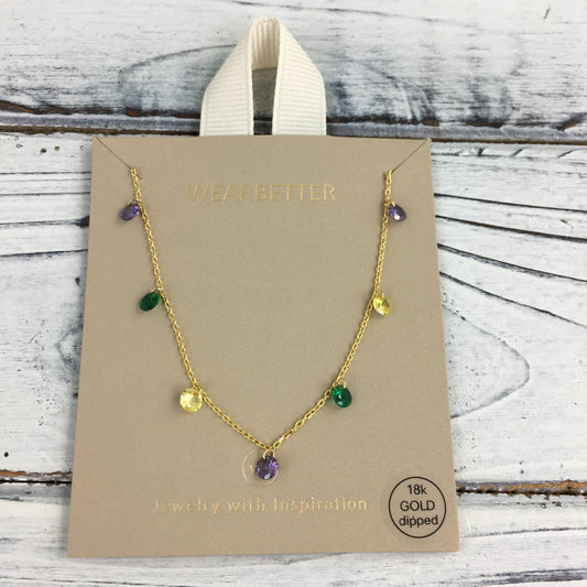 Mardi Gras Gem Necklace