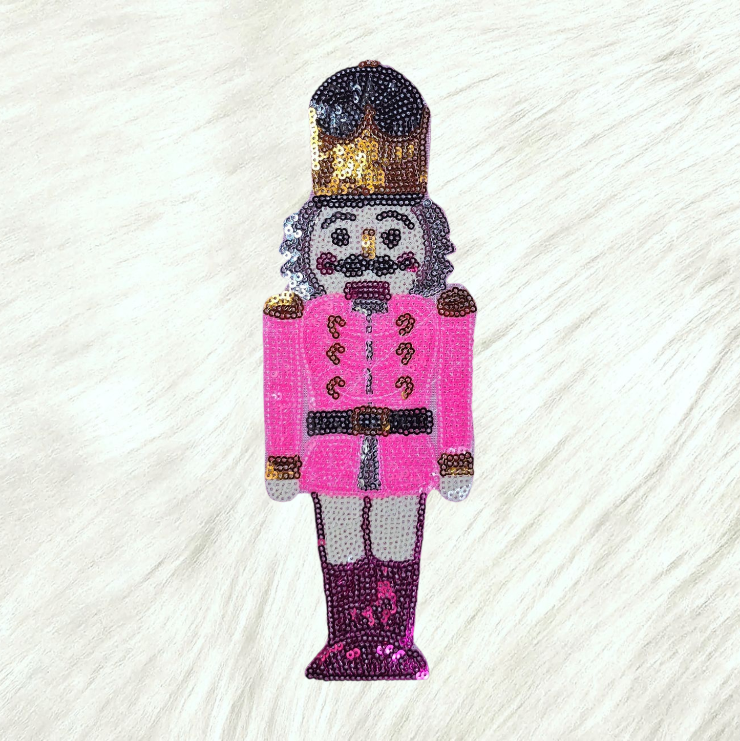 Sequin Nutcracker Embroidery Iron On Patch
