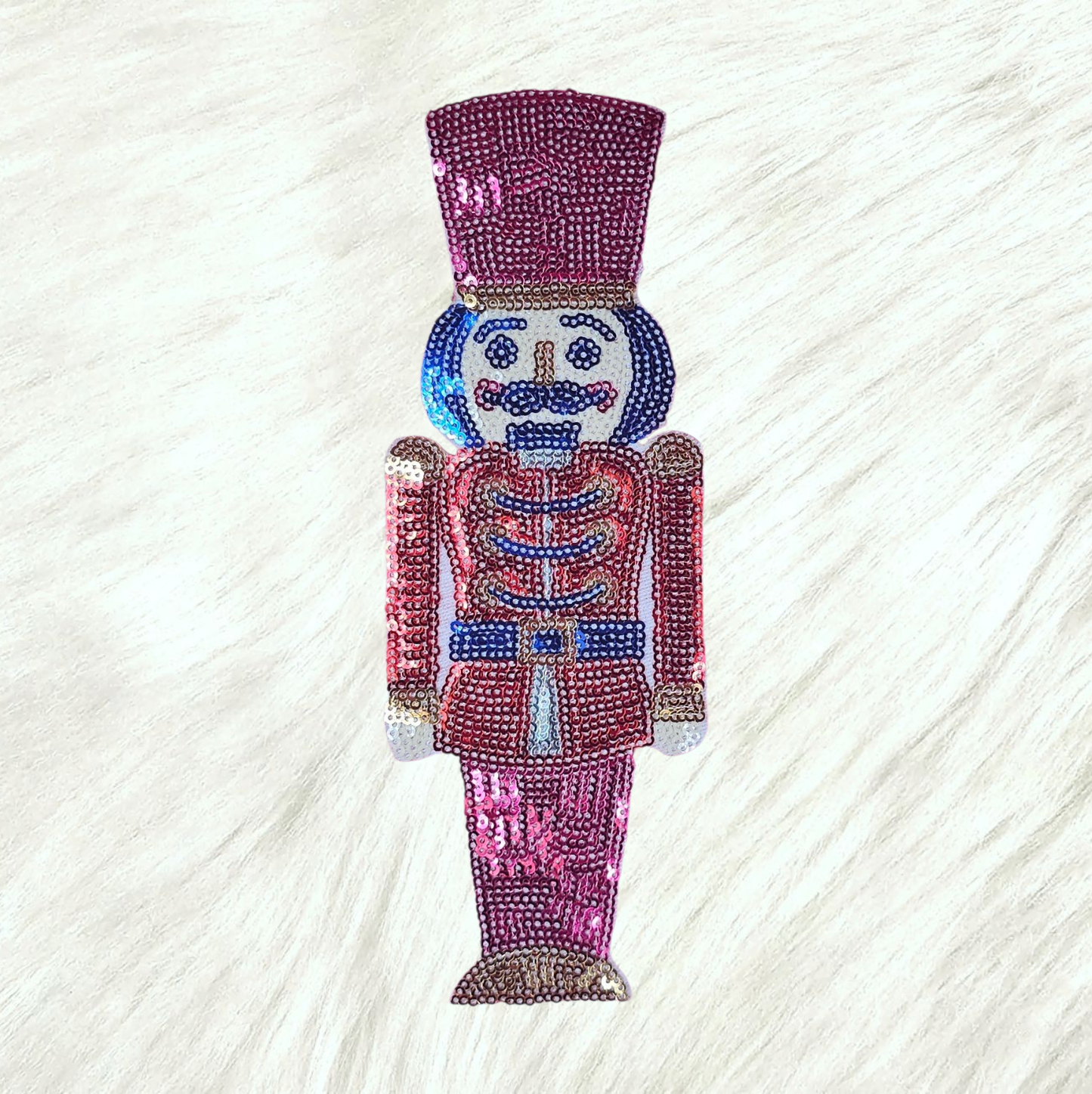 Sequin Nutcracker Embroidery Iron On Patch