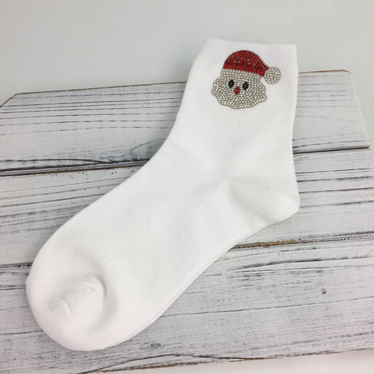 Rhinestone Santa socks