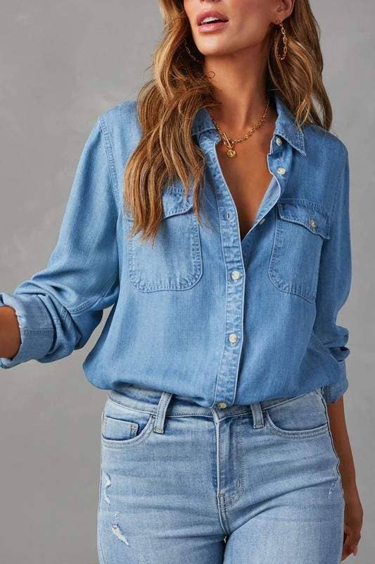 Chic Denim Button Up