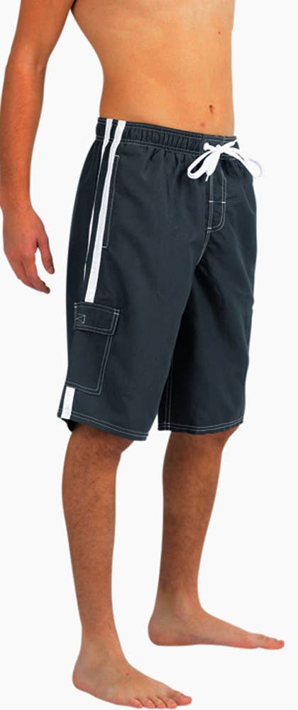 Norty Mens Cargo Swim Suit Trunks 39269 Charcoal