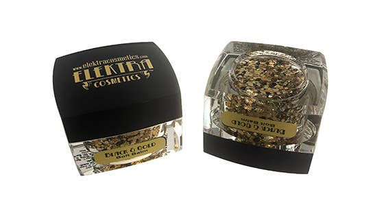 Black & Gold Bolt Balm Chunky Glitter Gel