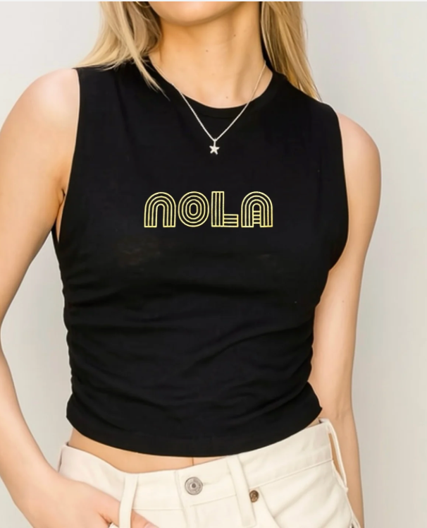 NM Mono NOLA Black & Gold Tank