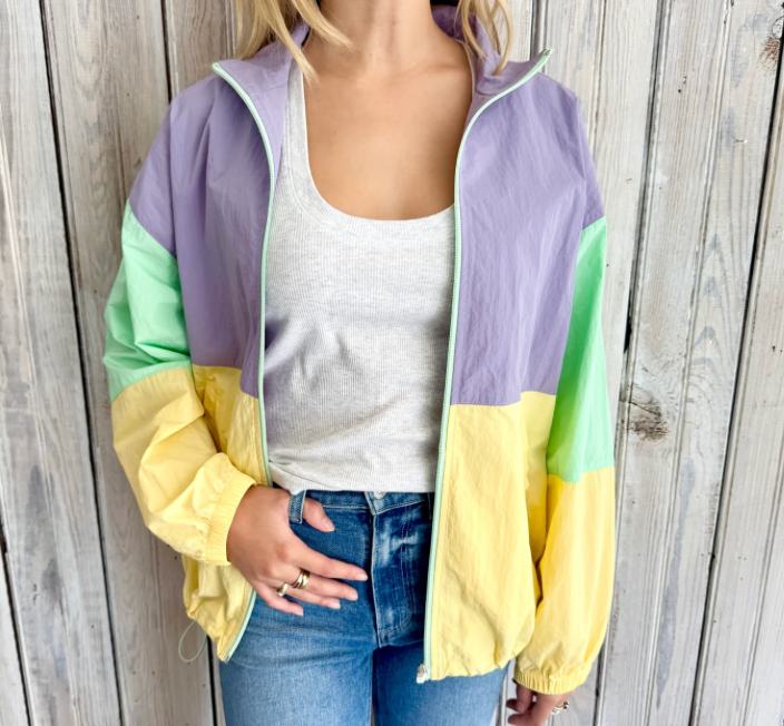 NM Mardi Gras Pastel Windbreaker