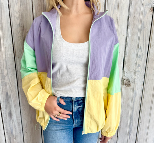 NM Mardi Gras Pastel Windbreaker