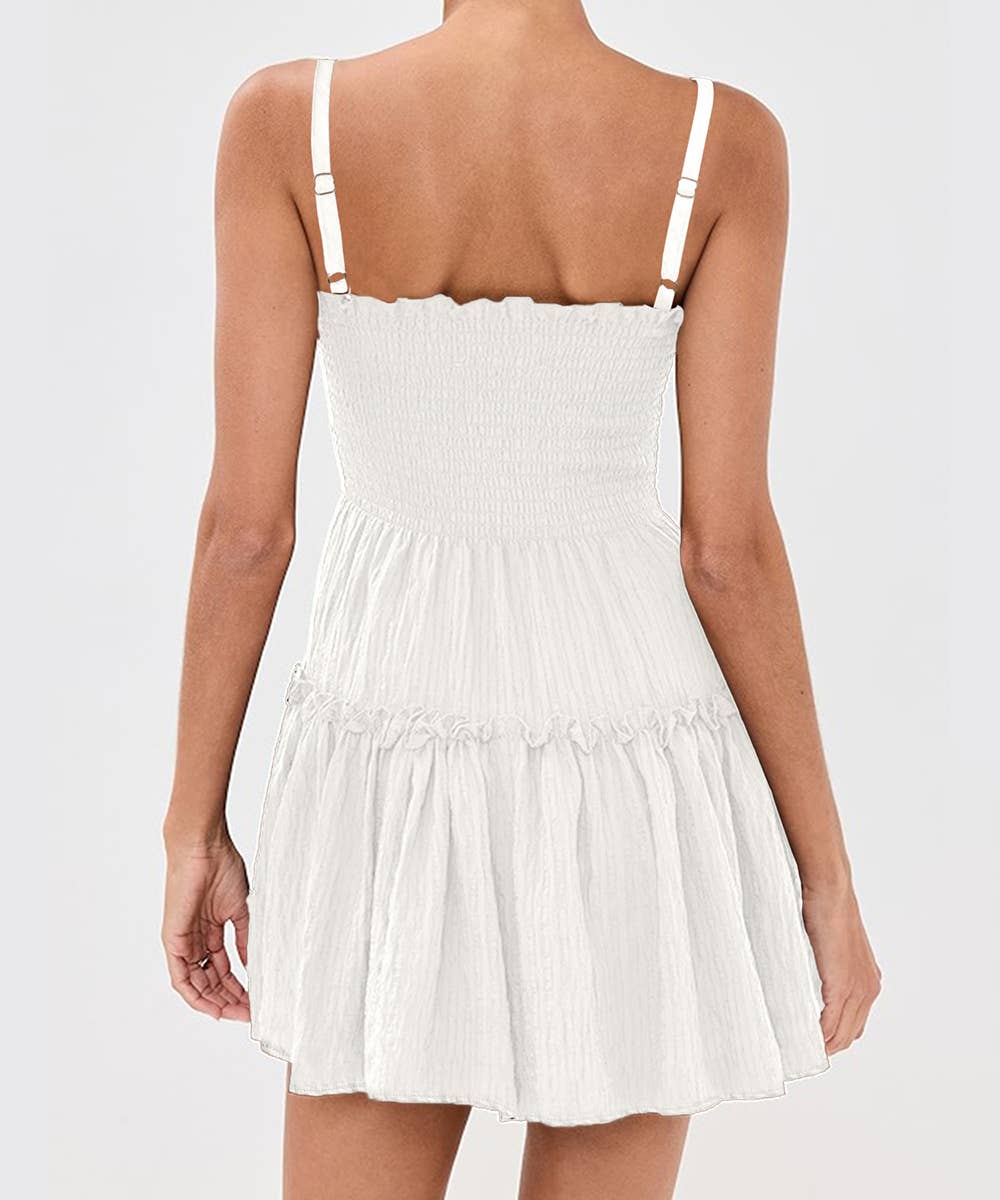 Solid Color Sphaghetti Strap Casual Dress