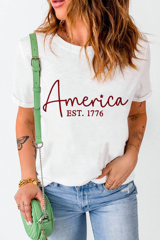 America EST.1776 Embroidered Graphic Tee