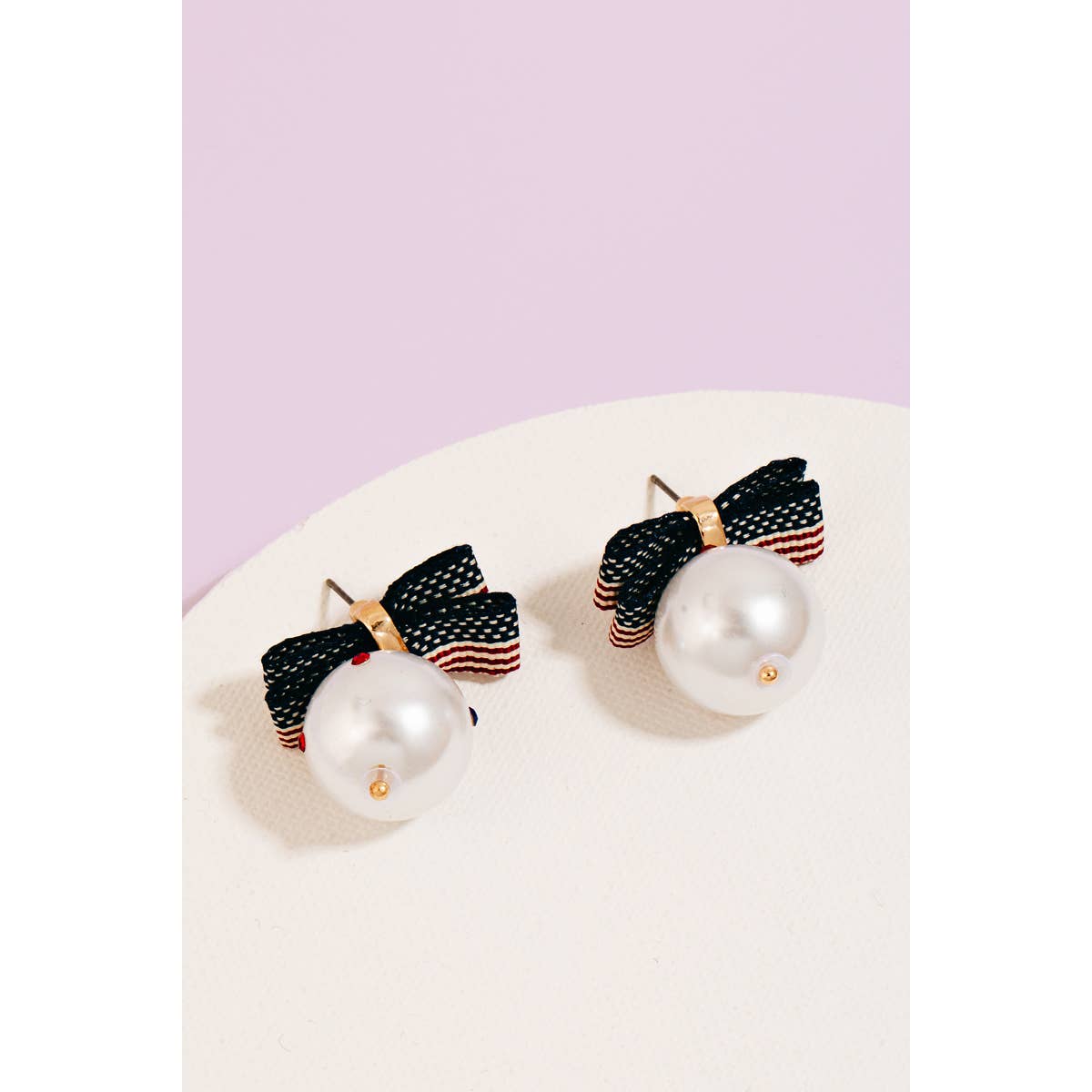 American Flag Bow Earrings