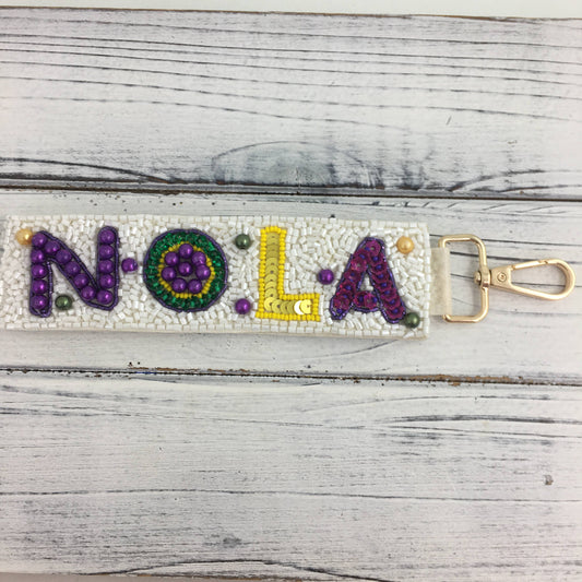 Beaded Mardi Gras NOLA Wristlet 