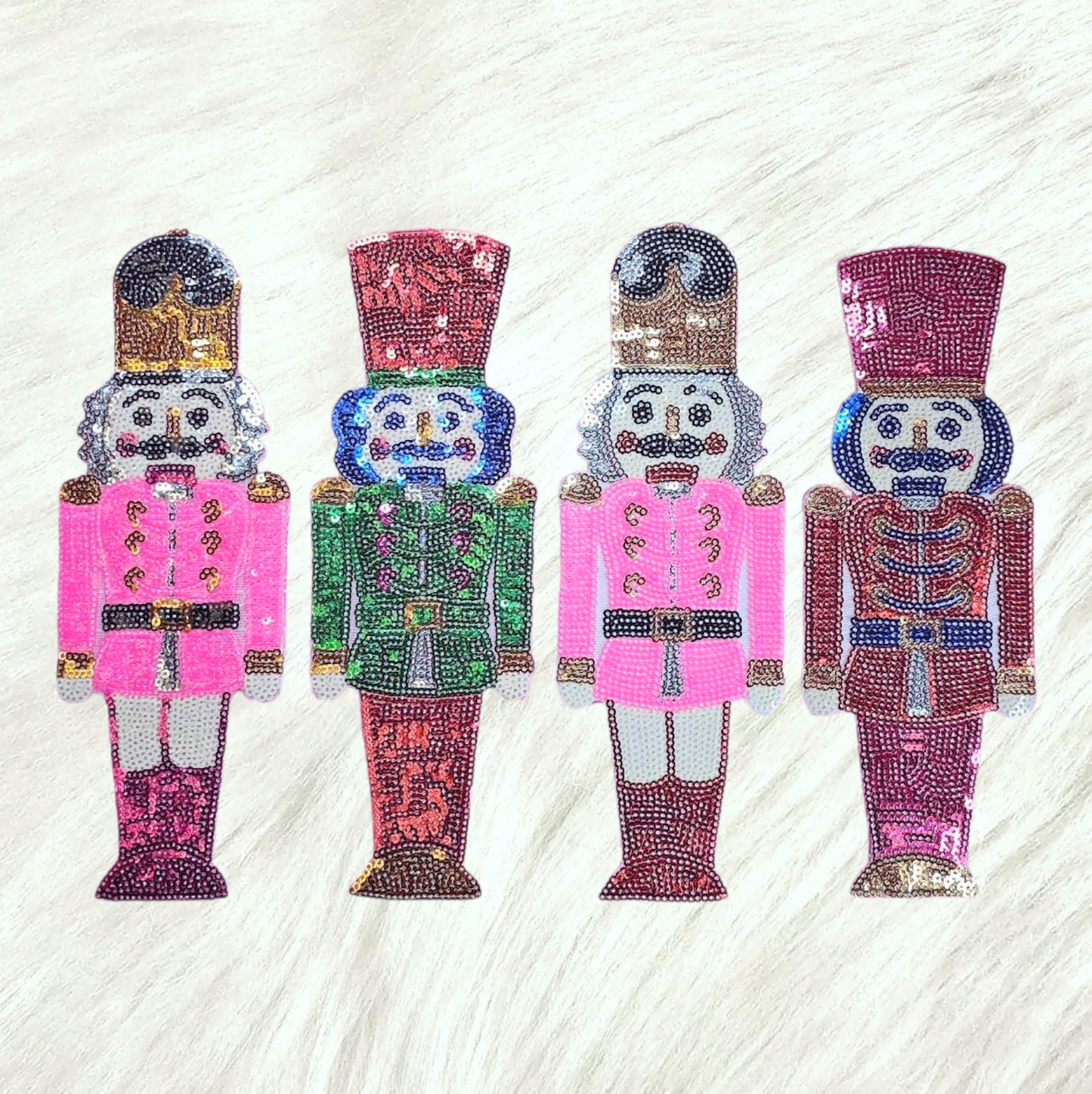 Sequin Nutcracker Embroidery Iron On Patch