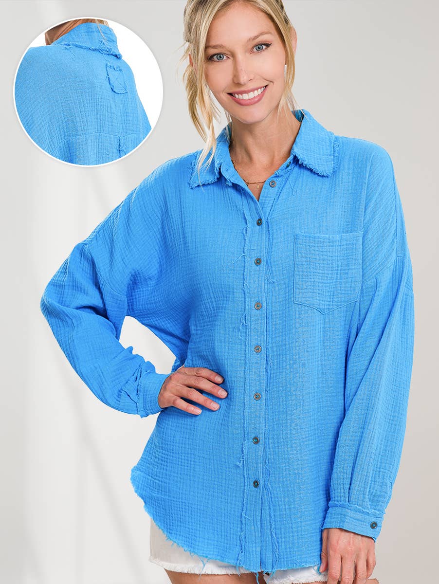 Oversized Raw Edge Long Sleeve