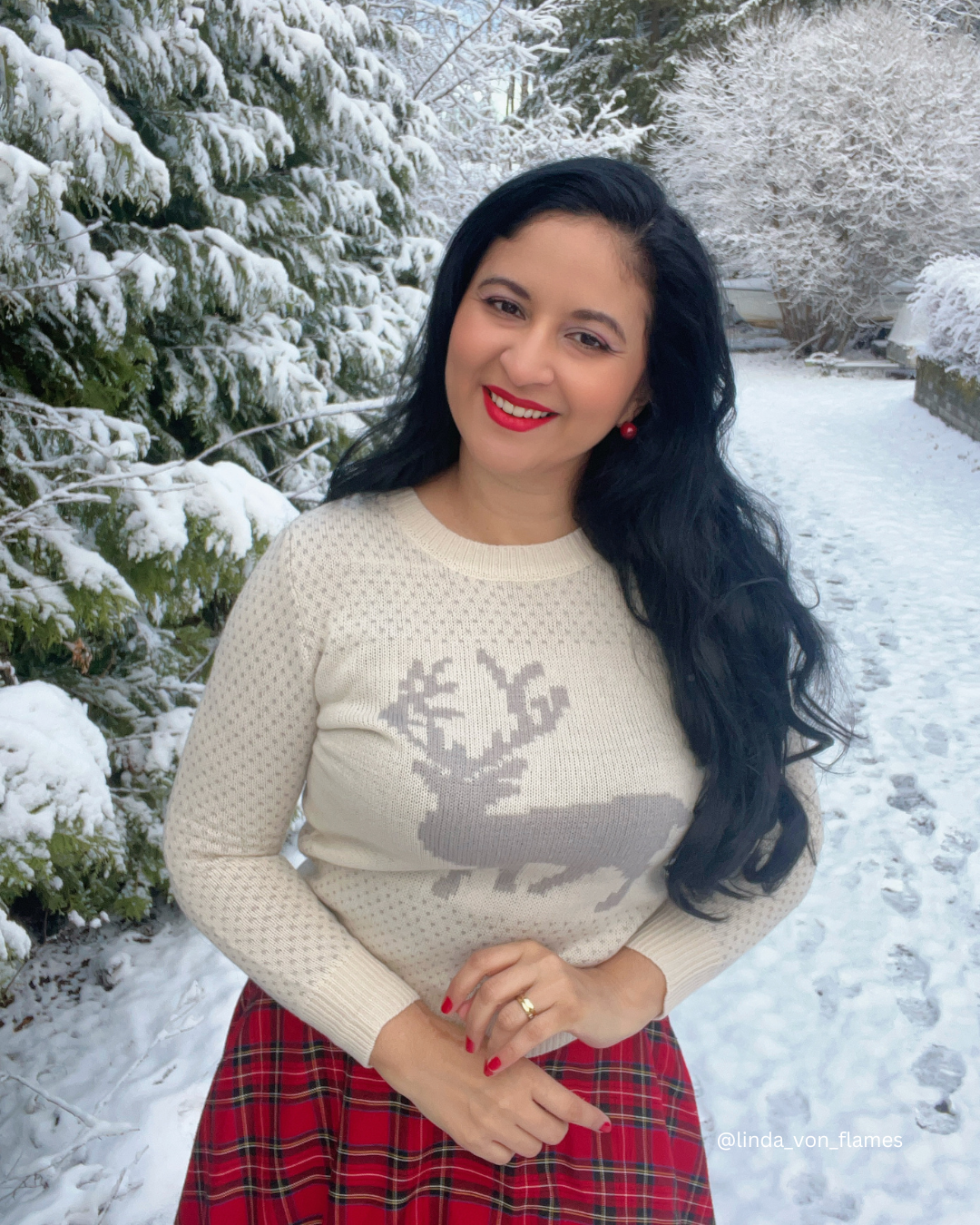 Deer Jacquard Christmas Pullover Sweater