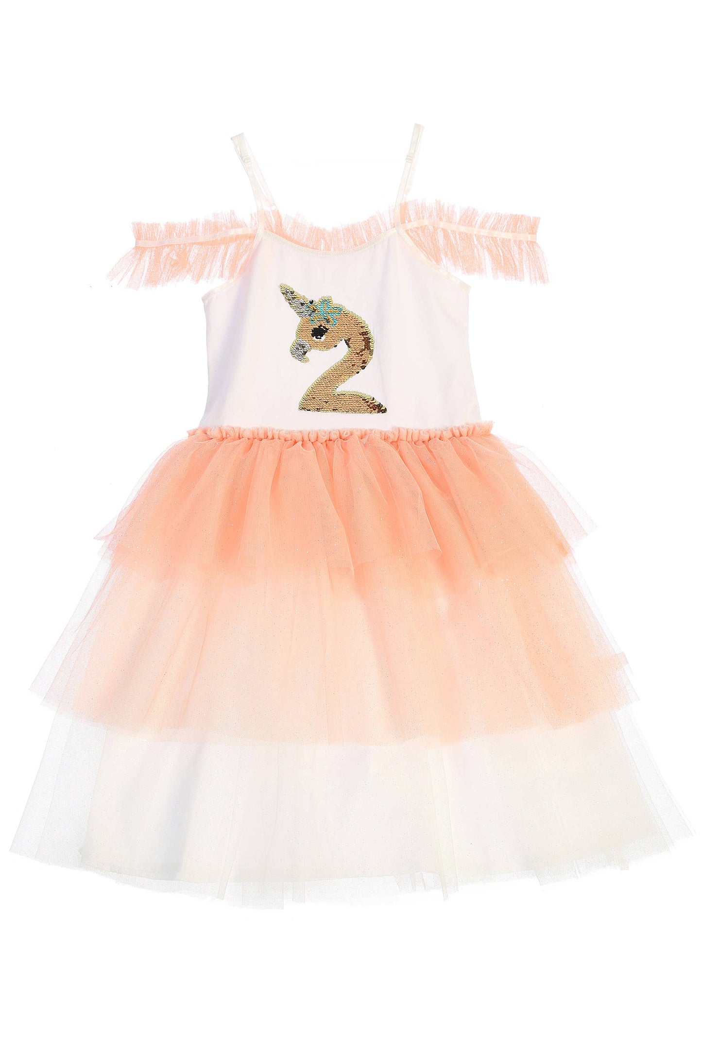 Flamingo Flip Sequin Tutu Girls Dress