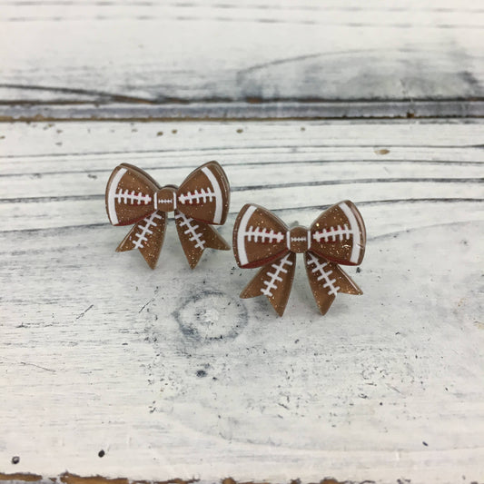 Football Bow Earrings