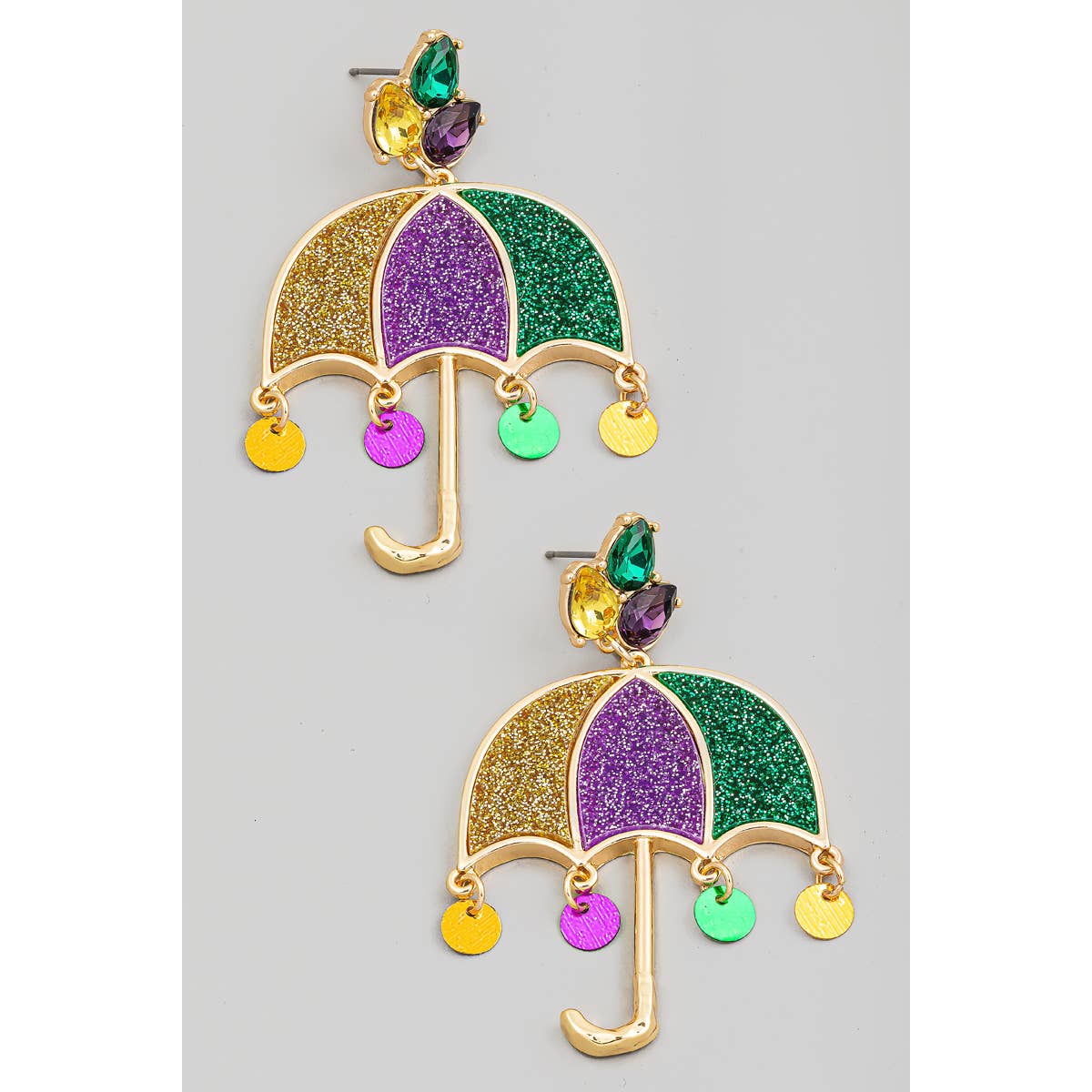 Glitter Resin Umbrella Dangle Earrings