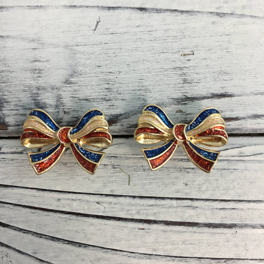 Red, White, & Blue Bow Earrings