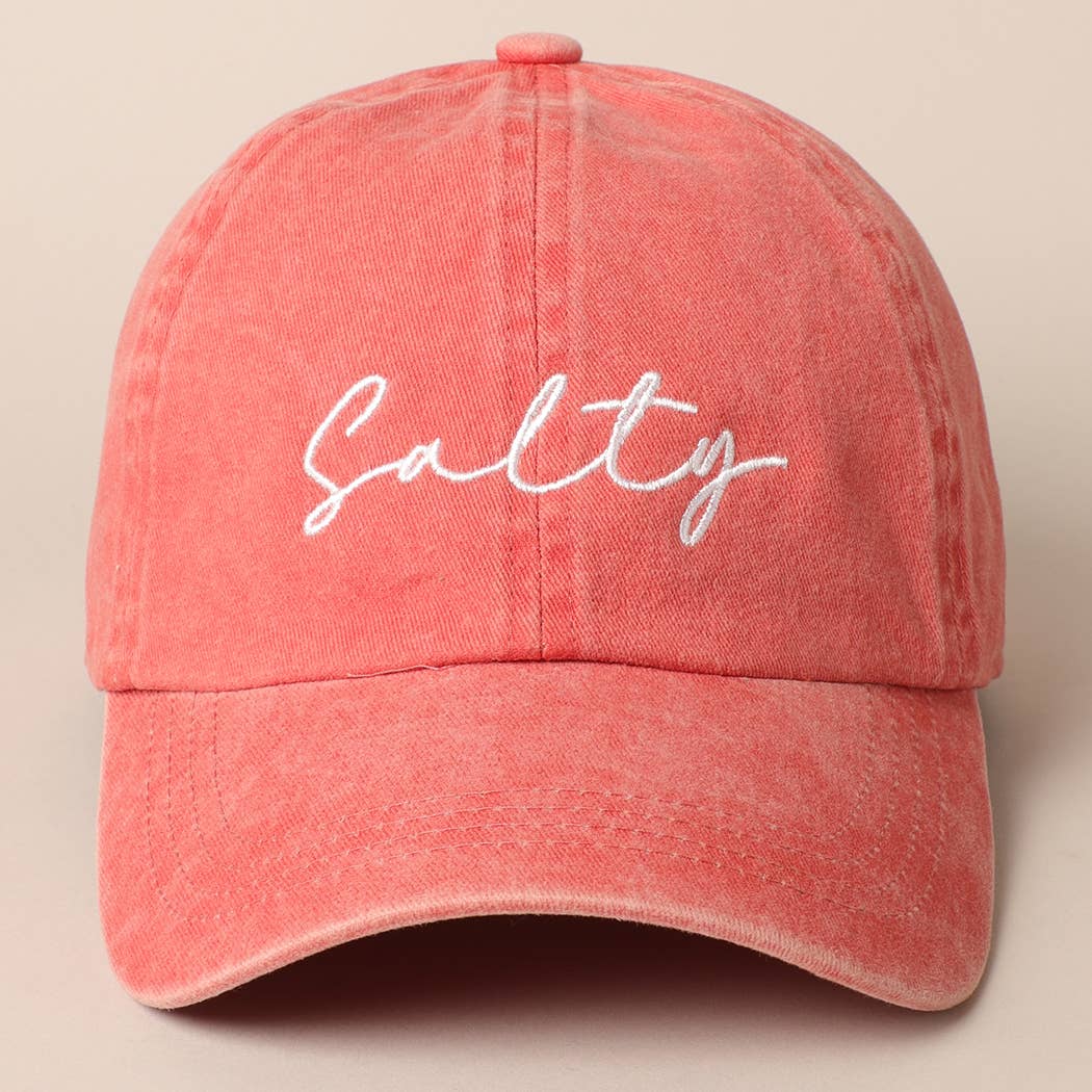 Salty Lettering Embroidery Baseball Cap