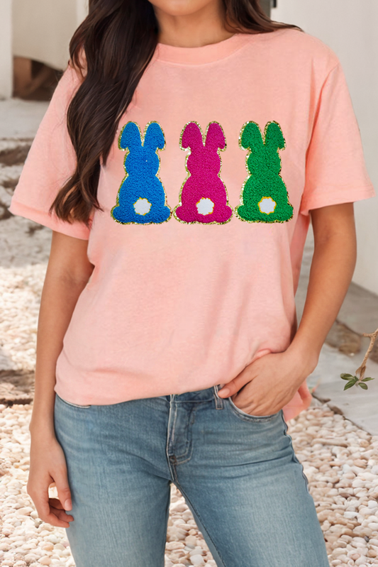 Easter Bunny Chenille Patched Tee